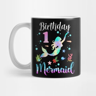 1 Year Old Birthday Mermaid Happy 1st Birthday Mug